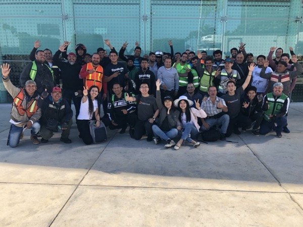 With the DiDi Food courier team in Mexico